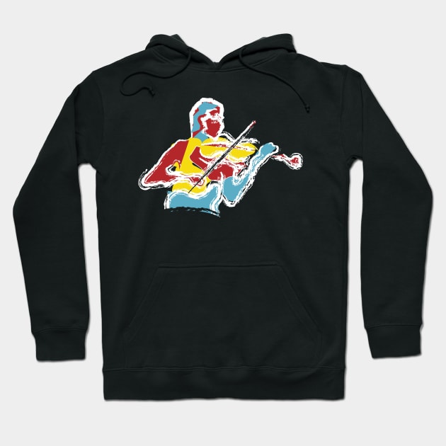 The Violin Player Brush Stroke Style Hoodie by jazzworldquest